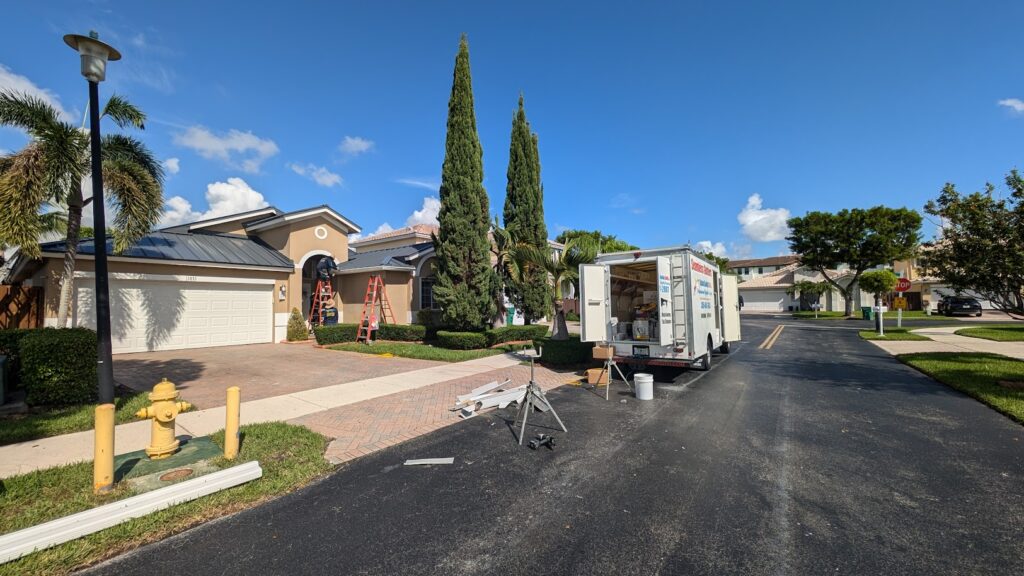 Residential driveway and home exterior